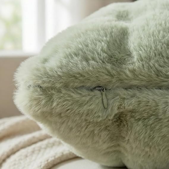 Green Plush Cushion Covers 45x45cm – Set of 2