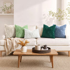 Sage Green Faux Fur Cushion Covers 45x45cm Set of 2