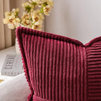 Burgundy Corduroy Cushion Covers 40x40cm Set of 2