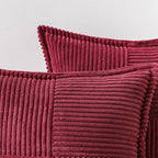 Burgundy Corduroy Cushion Covers 40x40cm Set of 2