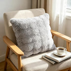 Grey Faux Fur Cushion Covers 45x45cm – Pack of 2