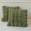 Sage Green Faux Fur Cushion Covers 45x45cm Set of 2