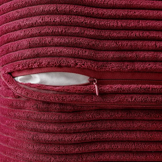 Burgundy Corduroy Cushion Covers 40x40cm Set of 2