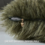 Olive Green Faux Fur Cushion Covers 45x45cm Set of 2