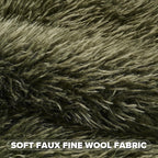 Olive Green Faux Fur Cushion Covers 45x45cm Set of 2